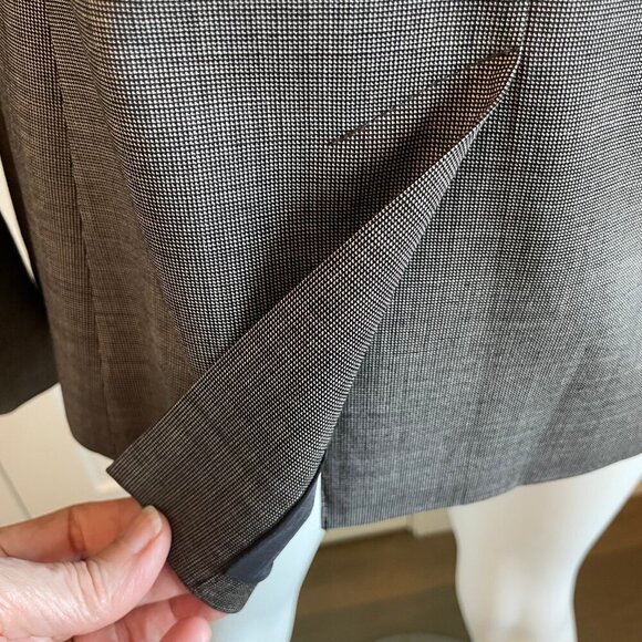 classiques entier 2 Button Notch Collar 100% Virgin Wool Blazer Tan Brn Sz 8 - Picture 9 of 13